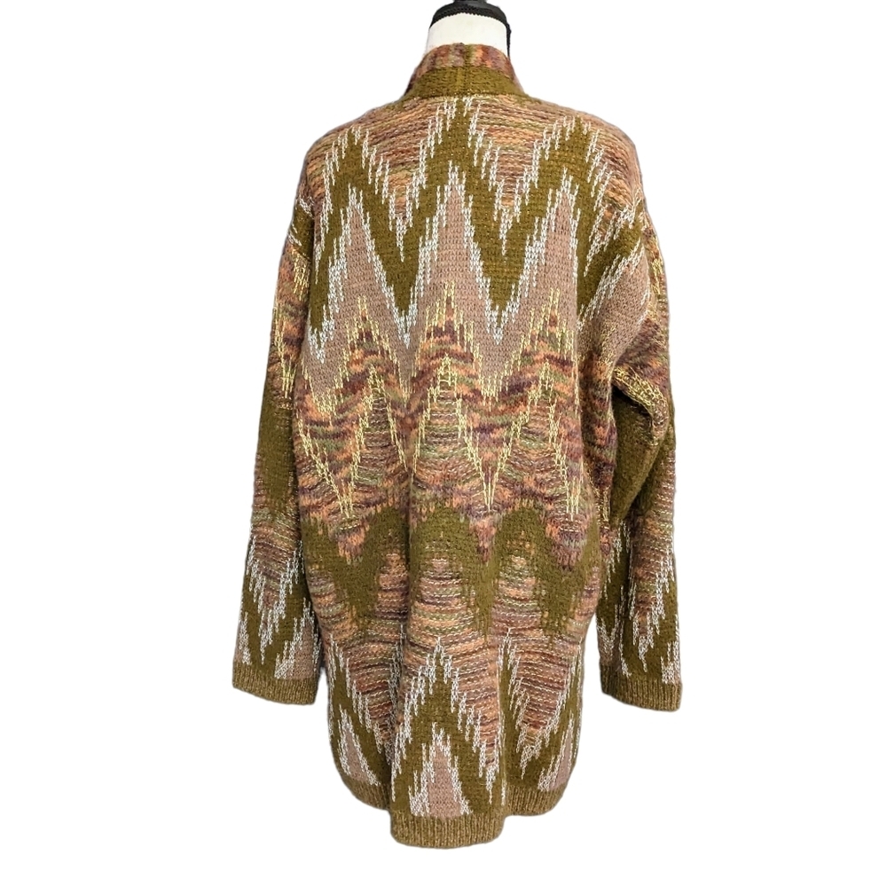 Lucky Brand Aztec Lurex Wool Blend Cardigan XL - Picture 5 of 15